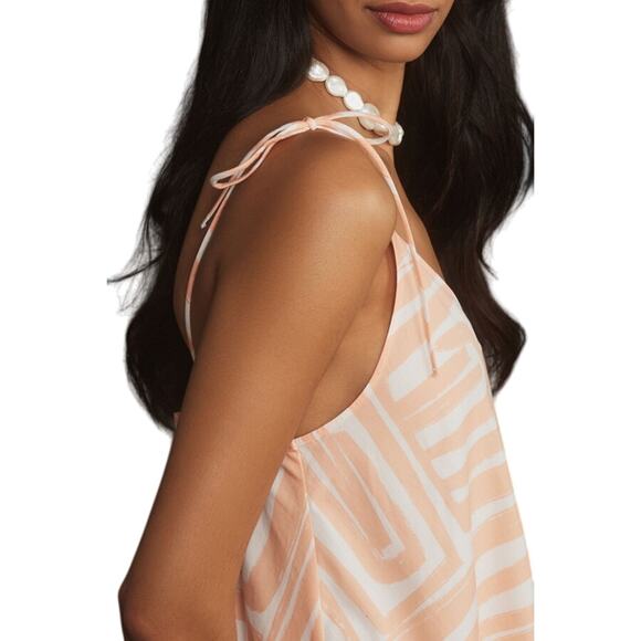 Maeve Anthropologie Sleeveless Flounce Swing Mini Dress Peach XS - Picture 3 of 3